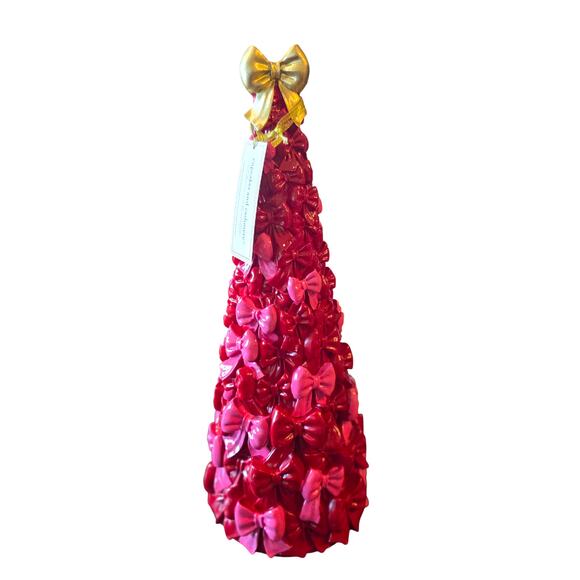 Cupcakes & Cashmere Red and Pink Bow Christmas Tree 16" Holiday Viral NEW - Picture 1 of 4